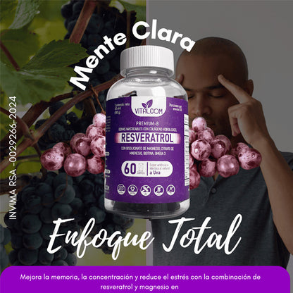 Resvratrol x 60 gomitas masticables