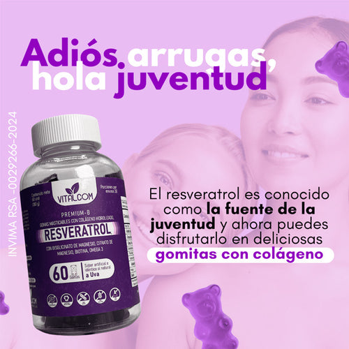 Resvratrol x 60 gomitas masticables