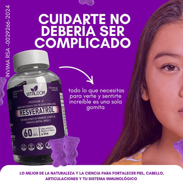 Resvratrol x 60 gomitas masticables