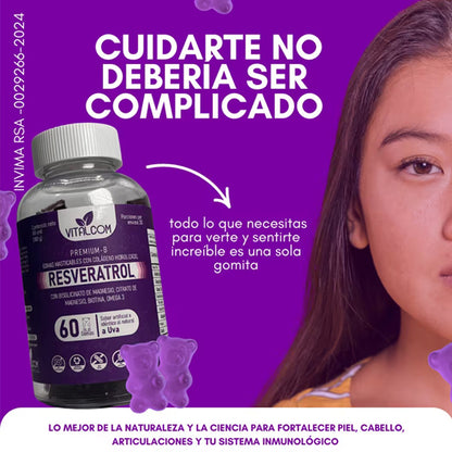 Resvratrol x 60 gomitas masticables